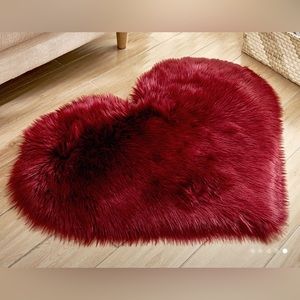 Burgundy Heart Shaped Rug - Brand New! ♥️